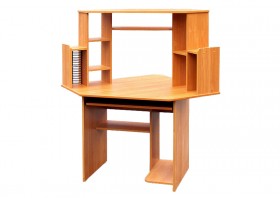 Угловой компьютерный стол (Вишня Оксфорд) в Заринске - zarinsk.katalogmebeli.com | фото