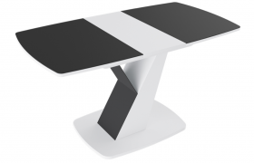 Стол обеденный «Гарда» Тип 1 (Белый/Стекло матовое черный графит) в Заринске - zarinsk.katalogmebeli.com | фото 5